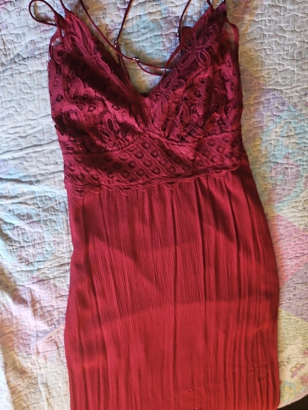 J for Justify Burgundy Lace Maxi Dress